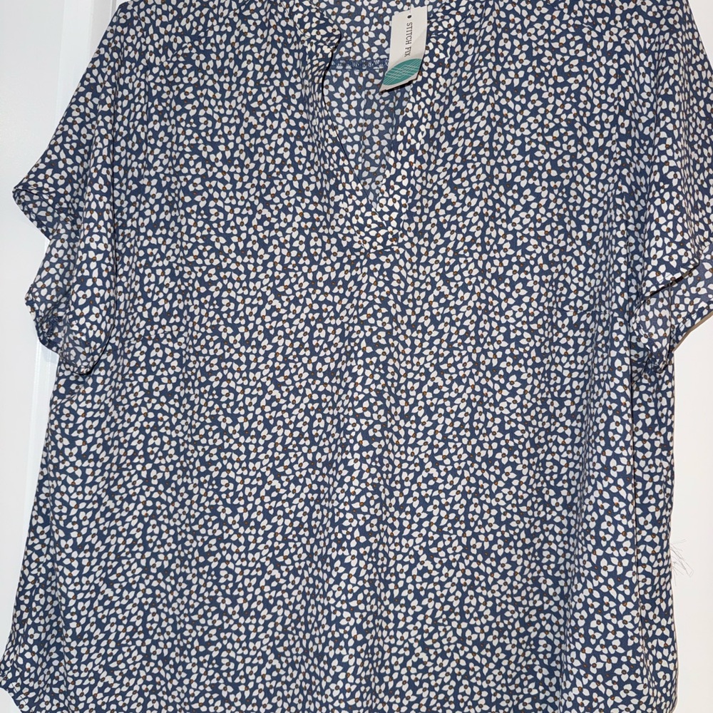 Lush Navy and White Blouse